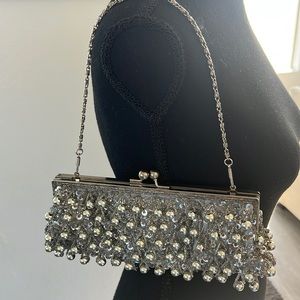 Silver beaded bag